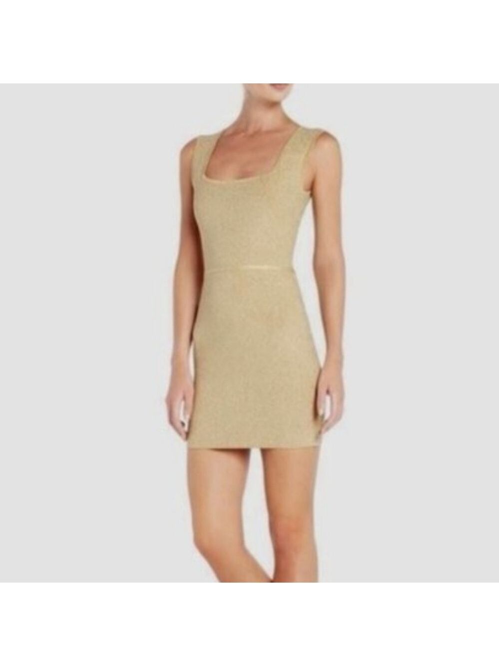 BCBGMAXAZRIA Metallic Gold Mini Dress Size Medium